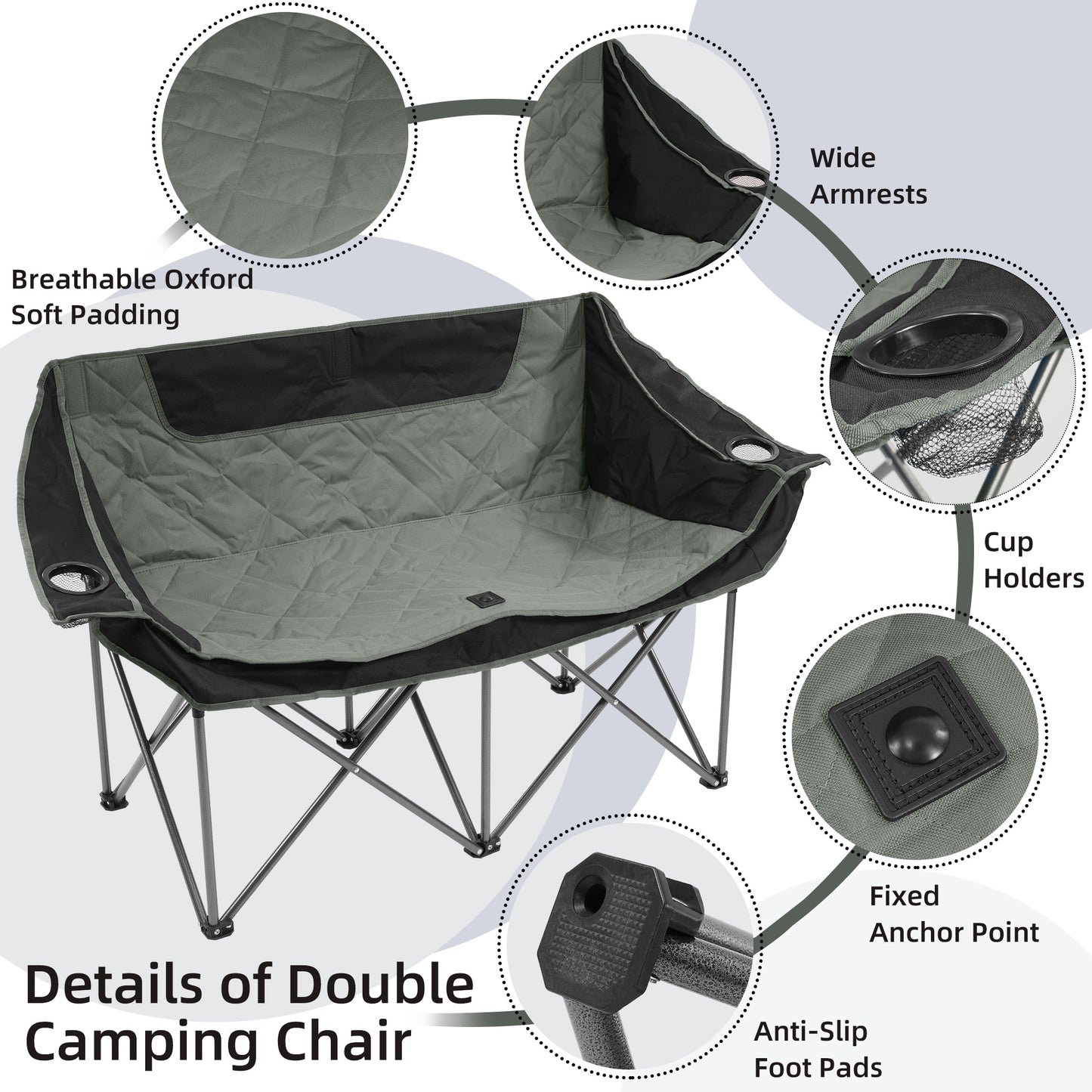 Only Supports Self Pickup  Outdoor Camping Chair, Oversized Recliner With Armrests, Cup Holder And Carrying Bag, Outdoor Heavy Duty Folding Chair