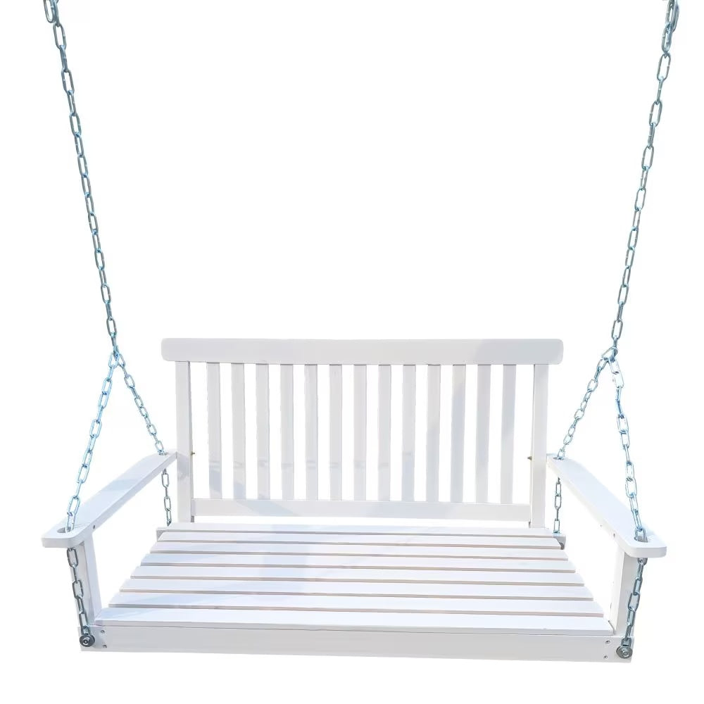 Wooden Bench Swing With Chain