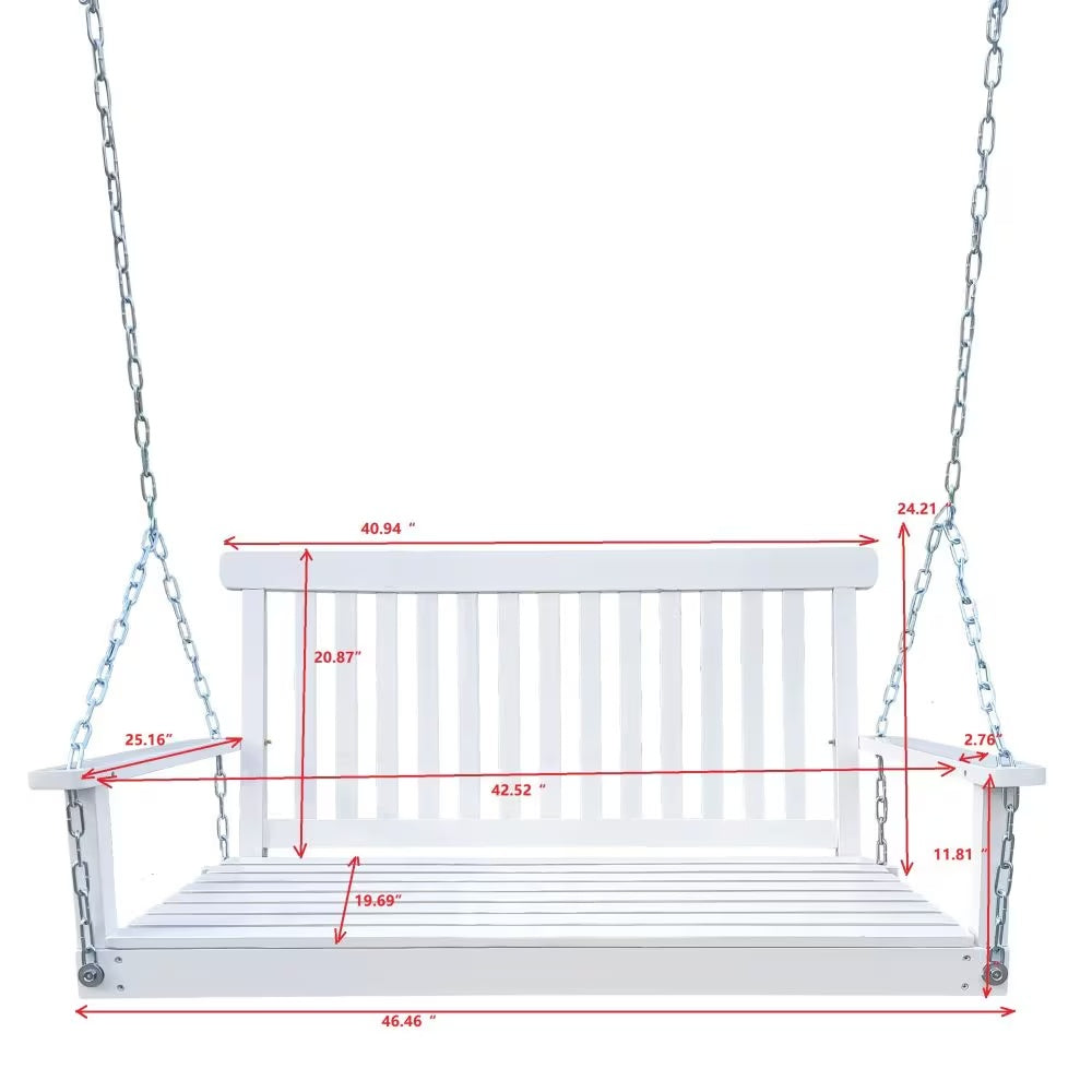 Wooden Bench Swing With Chain