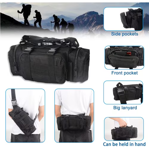 Universal Tactical Vehicle Back Seat Organizer With 3 Detachable Pouches