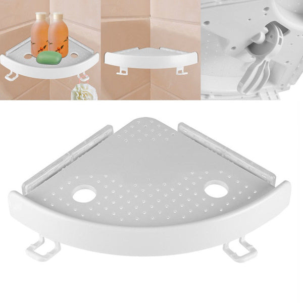 Bathroom Corner Shelf Organizer With Hooks, Easy To Install