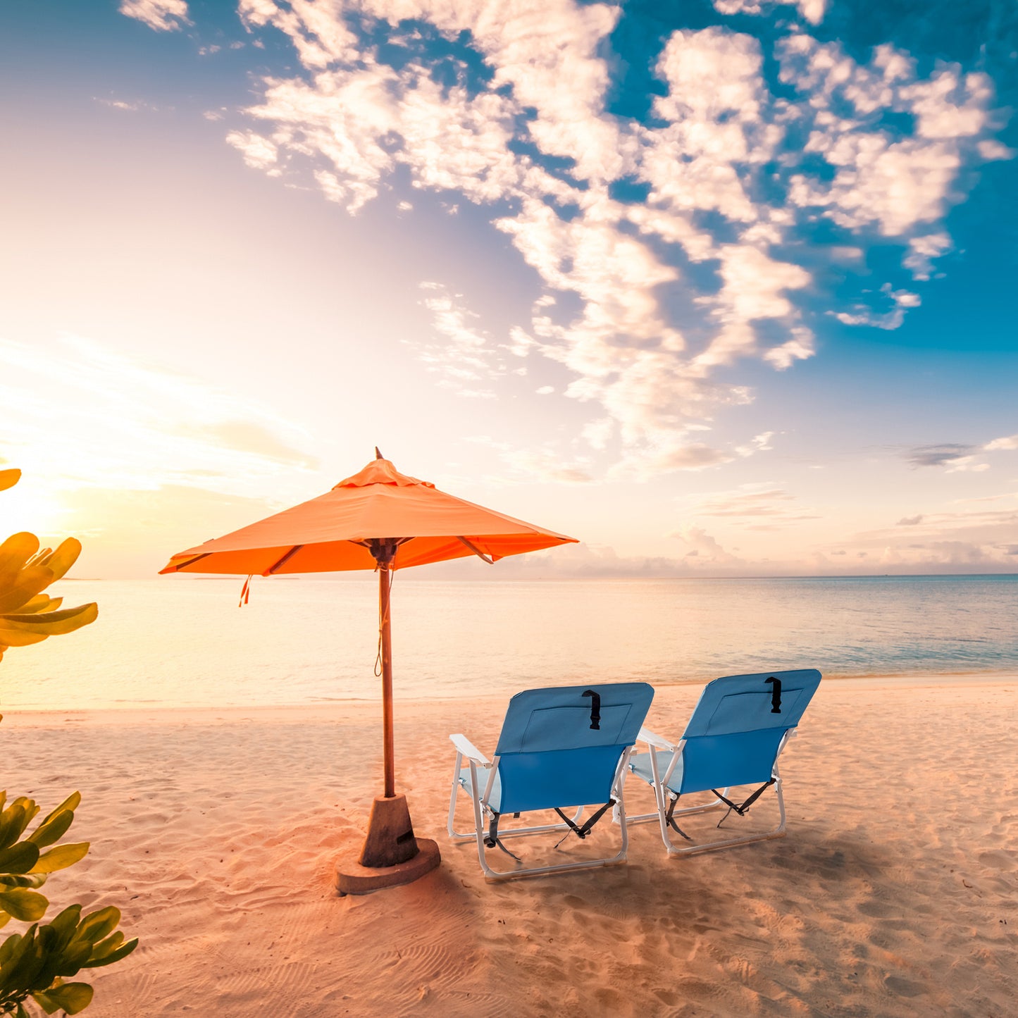 Blue Oxford Beach Chair