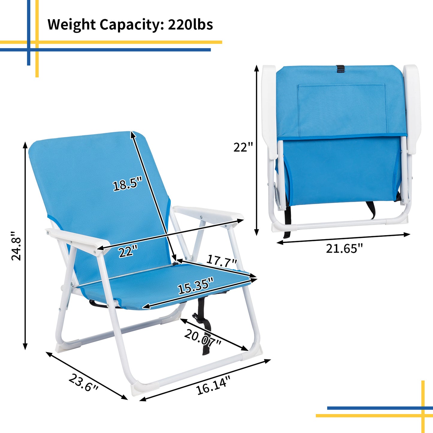 Blue Oxford Beach Chair