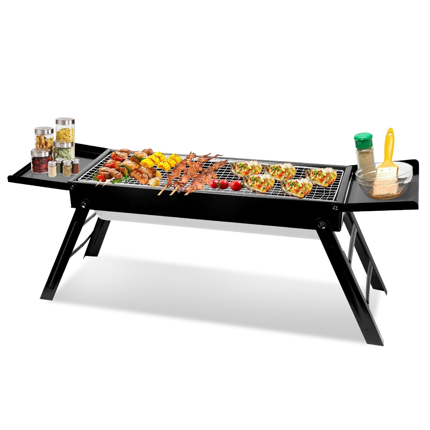 1Pc Foldable Charcoal BBQ Grill Stainless Steel Grill Net Easy Setup Portable Tabletop Barbecue Grill For Camping Picnic Outdoor Party Yard Fedex Shipping