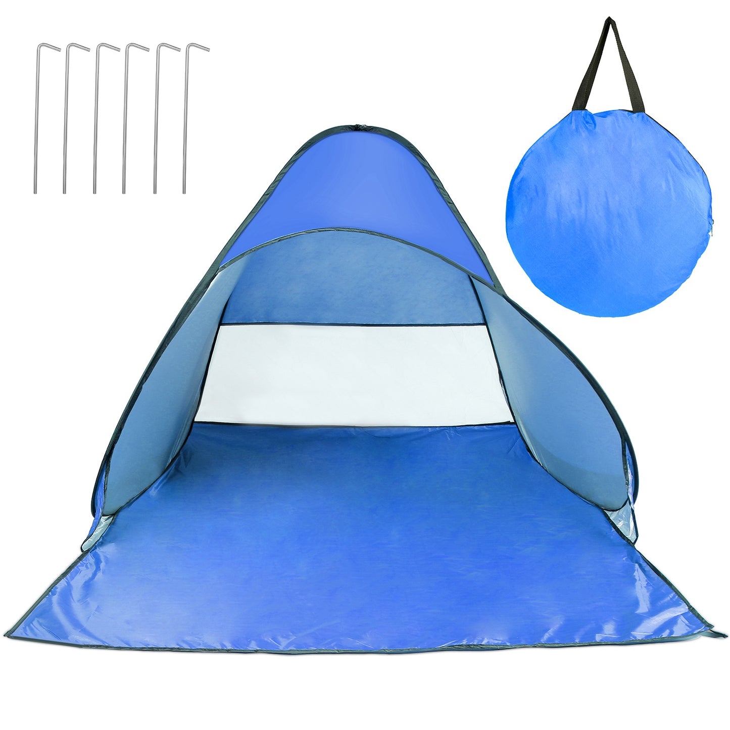 1Pc 2-3Person Beach Tent With Net Window Storage Bag 64.96 X 59.06 X 43.31in Anti-UV Automatic Waterproof For Outdoor Beach Camping Fishing Park Lake