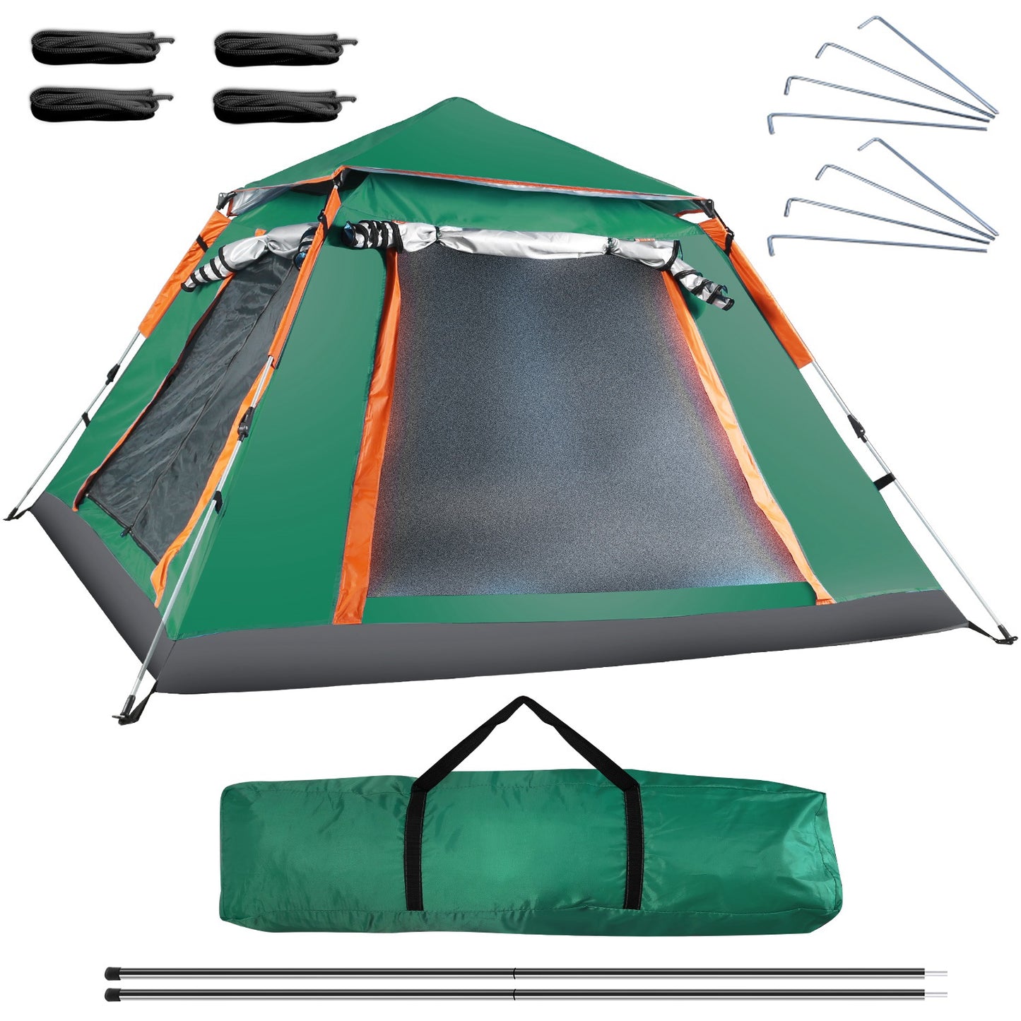 1Pc 4-5 Person Camping Tent With 2 Mosquito Nets Windows Carry Bag Waterproof 7.05x7.05x4.46ft For Hiking Climbing Adventure Fishing Fedex Shipping