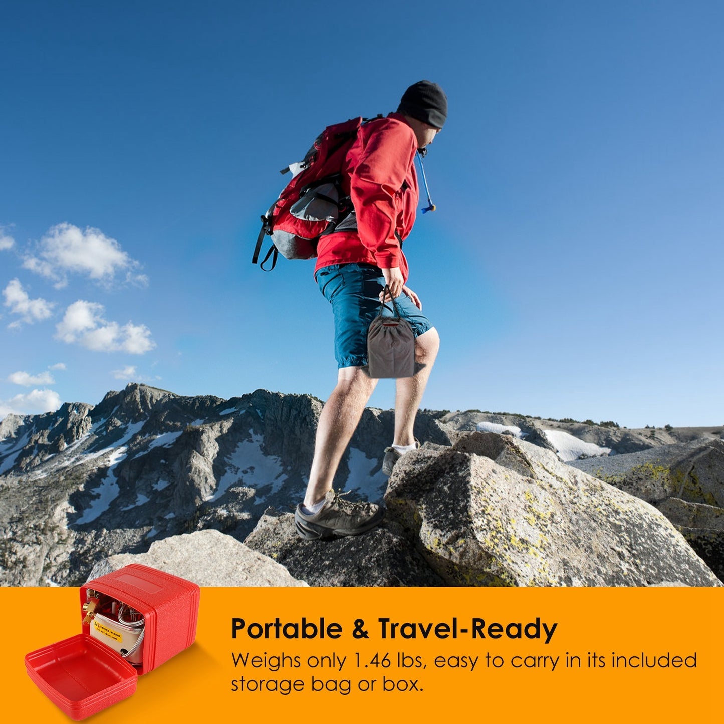 13000W Portable Windproof Camping Stove Five-head Gas Cooking Burner With Piezo Ignition Stepless Flame Control Fit For ISO-butane, Propane, Butane Fuel Tank For Backpacking Picnic Outdoor Cooking