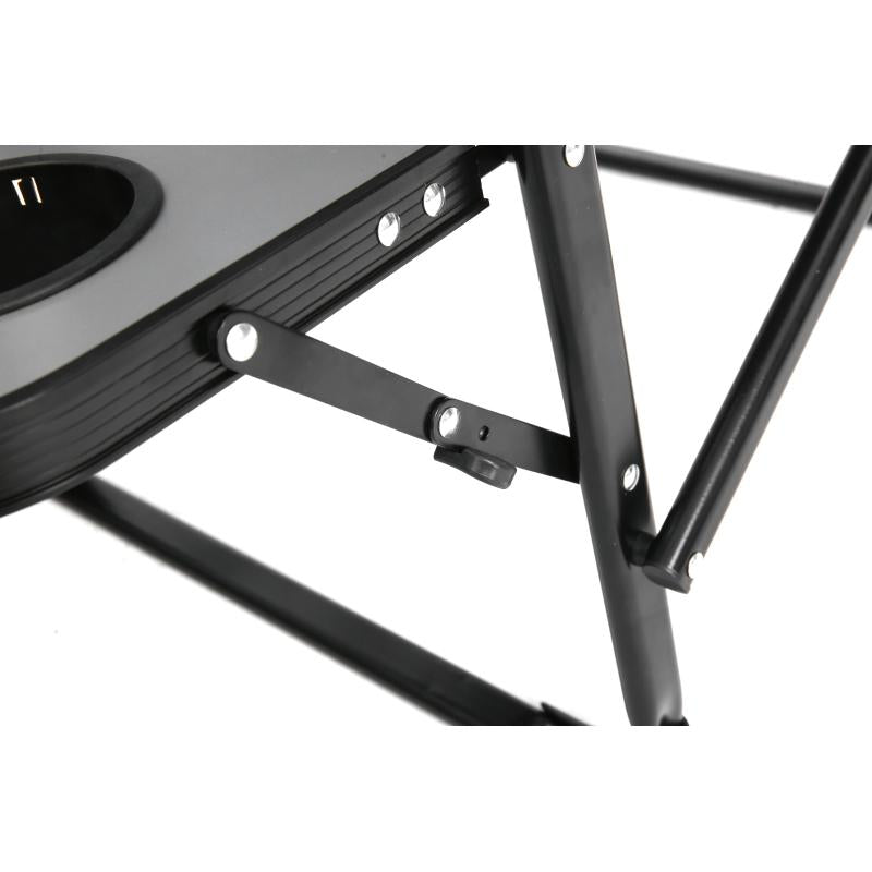 Heavy Duty Folding Camping Chair With Extra Large Portable Side Table And Pocket For Beach, Fishing, Travel, Picnic, And Lawn Gray