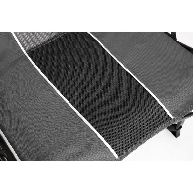 Heavy Duty Folding Camping Chair With Extra Large Portable Side Table And Pocket For Beach, Fishing, Travel, Picnic, And Lawn Gray