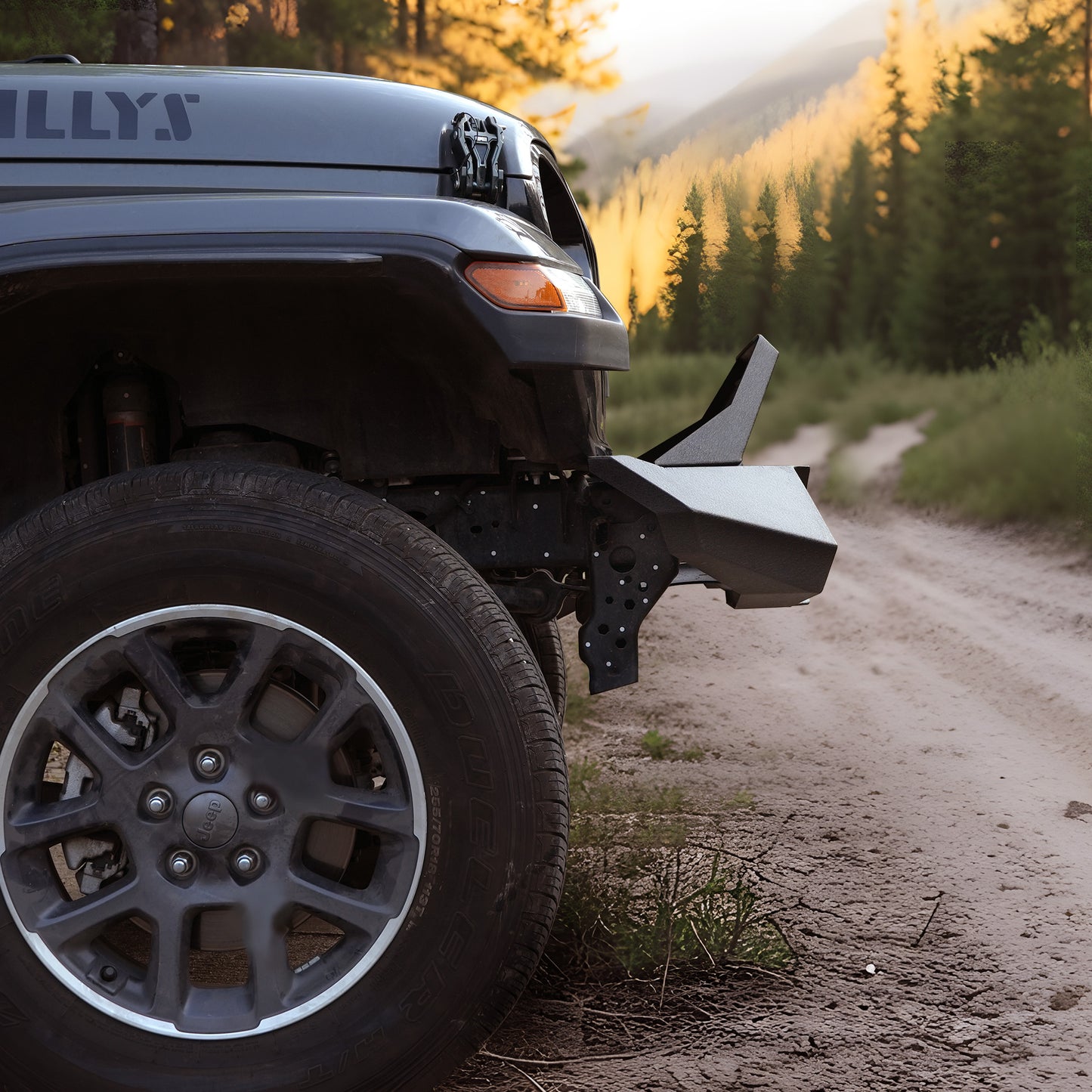 X Style Front Bumper With Winch Plate Compatible With Wrangler JK 2007-2018 Heavy Duty Black Textured Manganese Steel Construction, Perfect For On And Off-Road Used