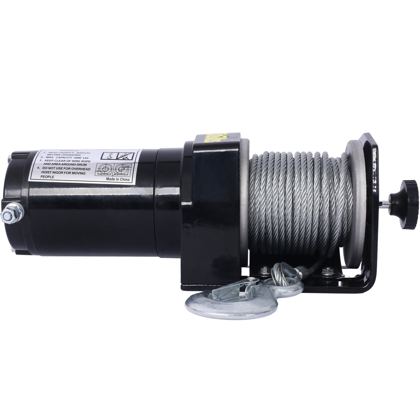 2000lb 12V ATV UTV Electric Winch, Off-Road Waterproof Steel Cable Winch For ATV UTV Towing Trailer Winch