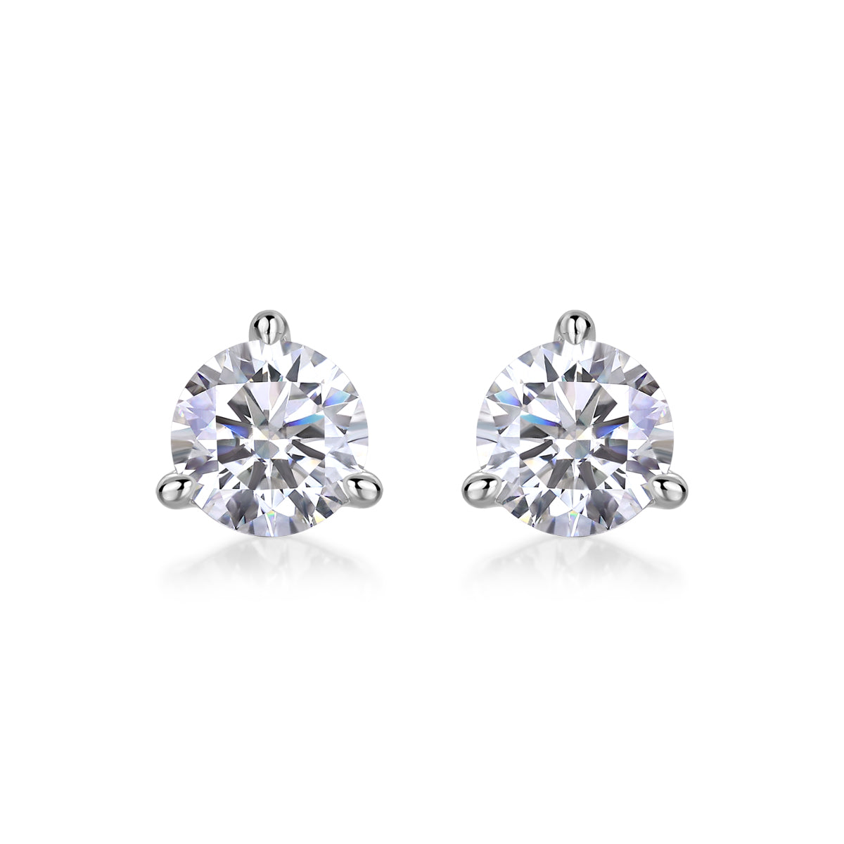 Freeze Frame Luxury Fashion Diamond Earrings Stud Set With Mosan Diamond Silver Jewelry