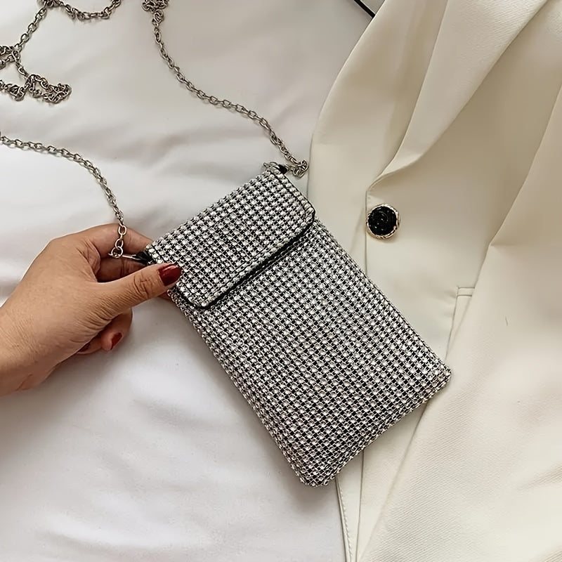 Women's Crossbody Bag Glitter Rhinestone Evening Bag Purse Sequin Wedding Handbag Cell Phone Purse Wallet