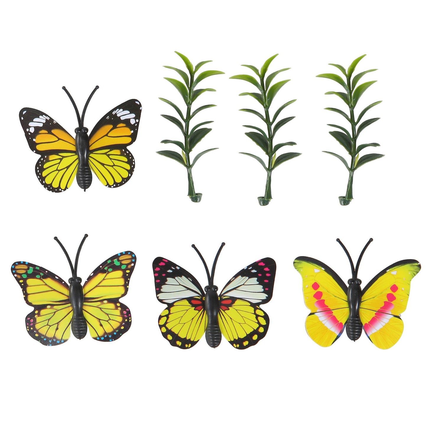 2x Artificial Boxwood Ball 40,6cm Garden Deco Boxwood In Flowerpot Ball Artificial Boxwood Ball Artificial Plant Made Of PE, Wood, PP Incl. 4 Pcs. Decorative Butterflies And 10 Pcs. Replacement