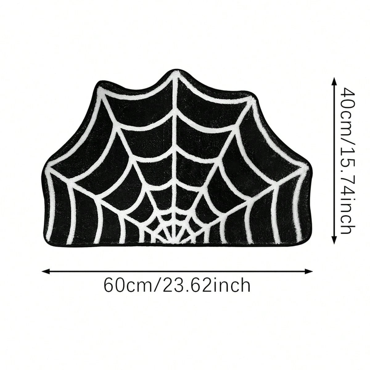 Halloween Carpet 23.6x15.7 Inches Gothic Carpet Spider Web Indoor Rug Halloween Bathroom Mat Non-Slip Carpet Spider Web Bath Mat Suitable For Front Door, Bedroom, Living Room, Home, Outdoor Entrance