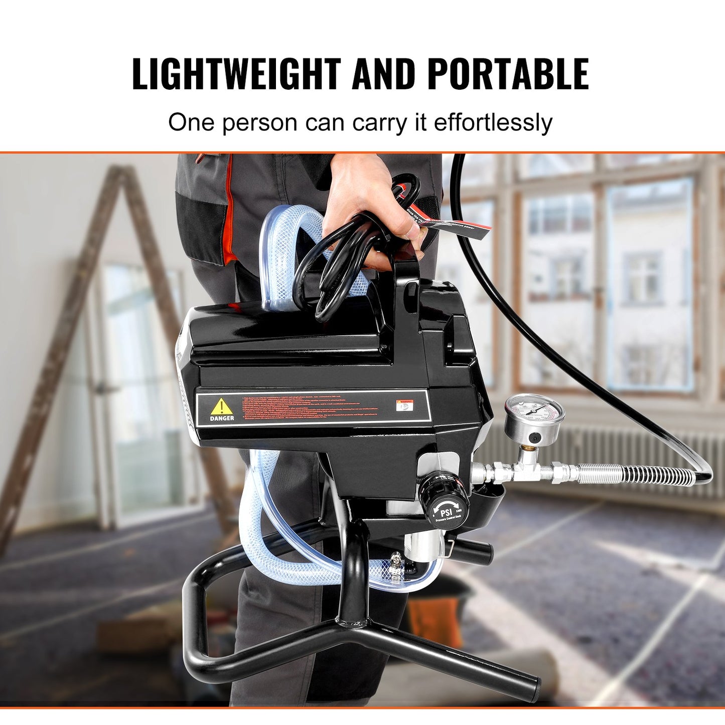950W Stand Airless Paint Sprayer, 3000PSI High Efficiency Electric Airless Sprayer, Handheld Paint Sprayers For Home Interior And Exterior Furniture And Fences, Fine And Even Painting Effect