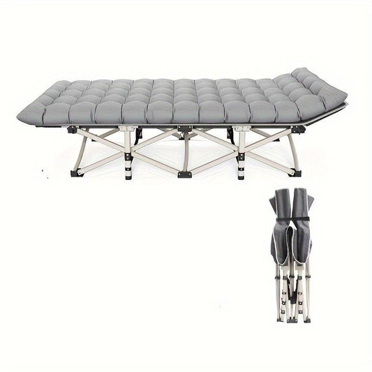 Grey Heavy-duty Folding Camping Bed With Storage Bag Suitable For Travel, Office And RV Travel,Please Note That This Product Is Shipped By Average Shipping Cost