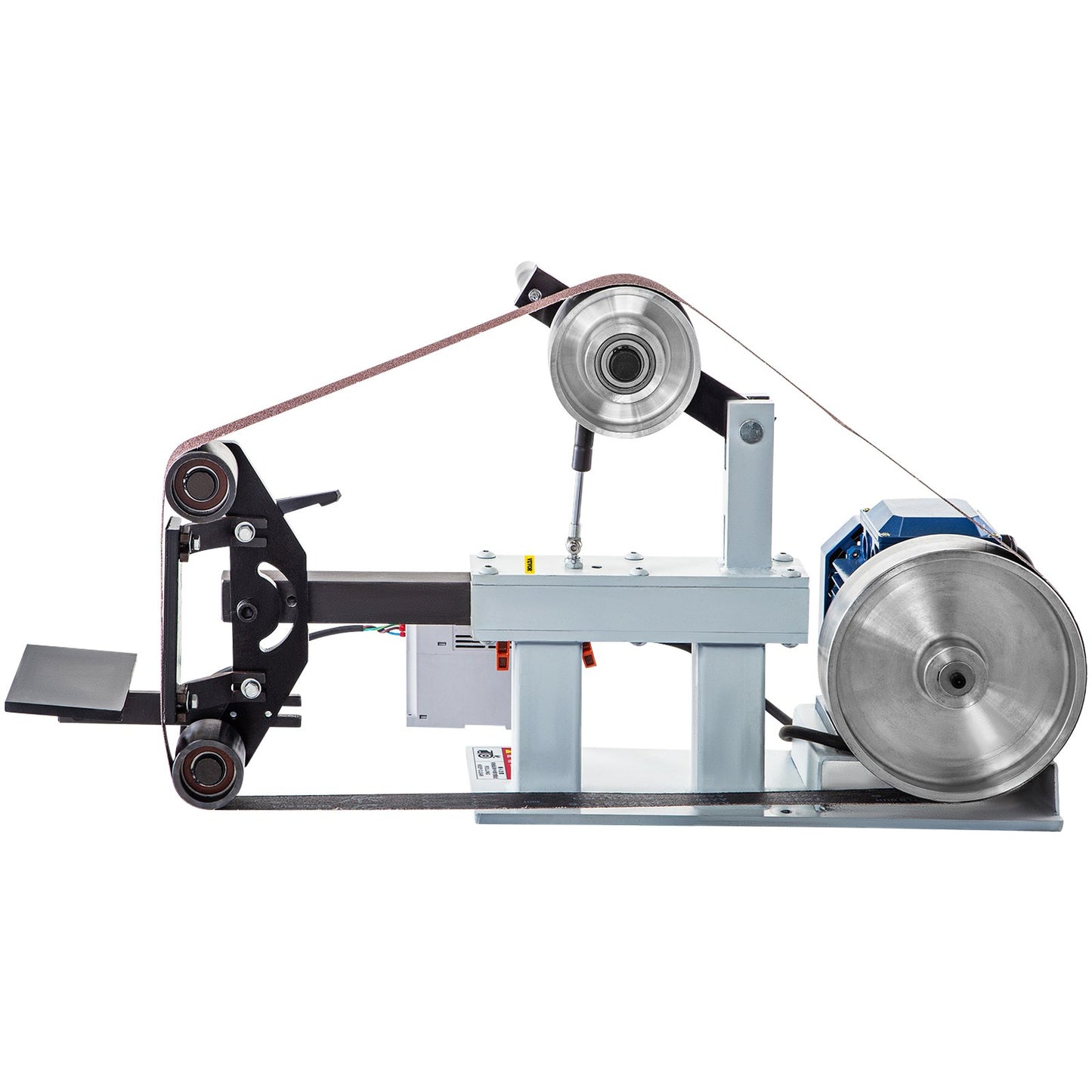 1500W 2HP Belt Sander Grinder, Variable Speed Belt Grinder For Metalworking, 3 In 1 Belt Sander Polisher With 3 Grinding Moulds & Flat Platen Tool Rest For Knife Making