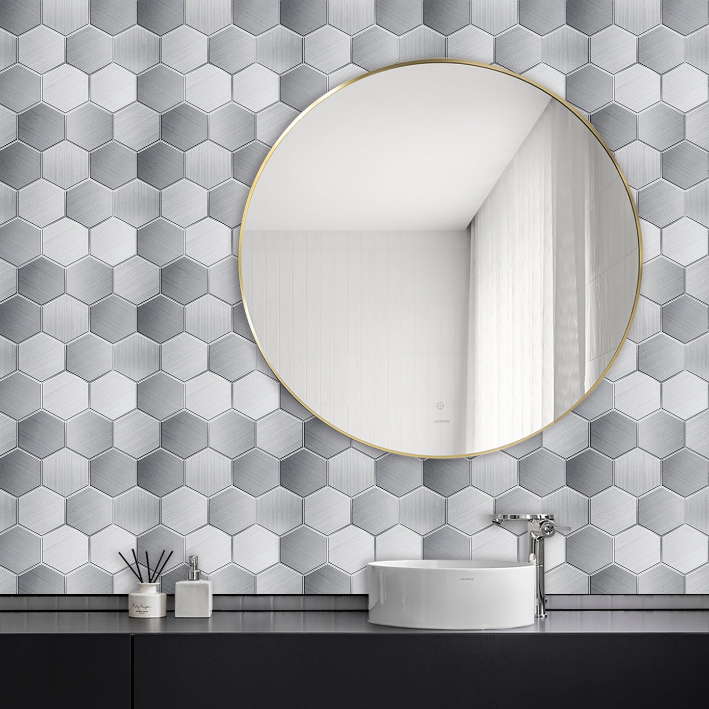 Hexagon Stick Kitchen Backsplash Tiles, Mosaic Tile Stickers Pvc Peel And Stick Backsplash Self Adhesive Decor For Kitchen Backsplash