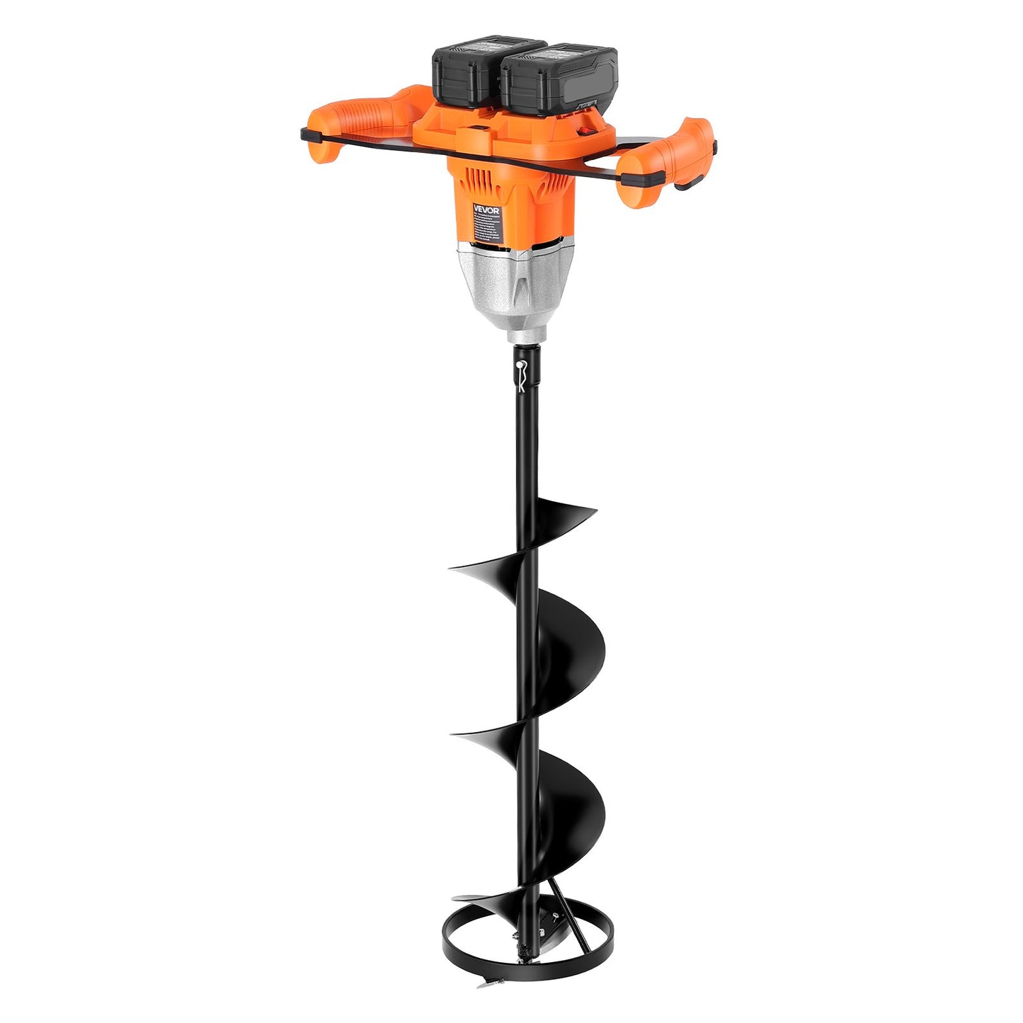 40V Electric Ice Auger, 2 In 1 Cordless Ice Fishing Augers And Earth Auger With 8" Ices & Earth Drill Bit, Cold-Resistant Post Hole Digger, Turbo High-Speed Cutting System