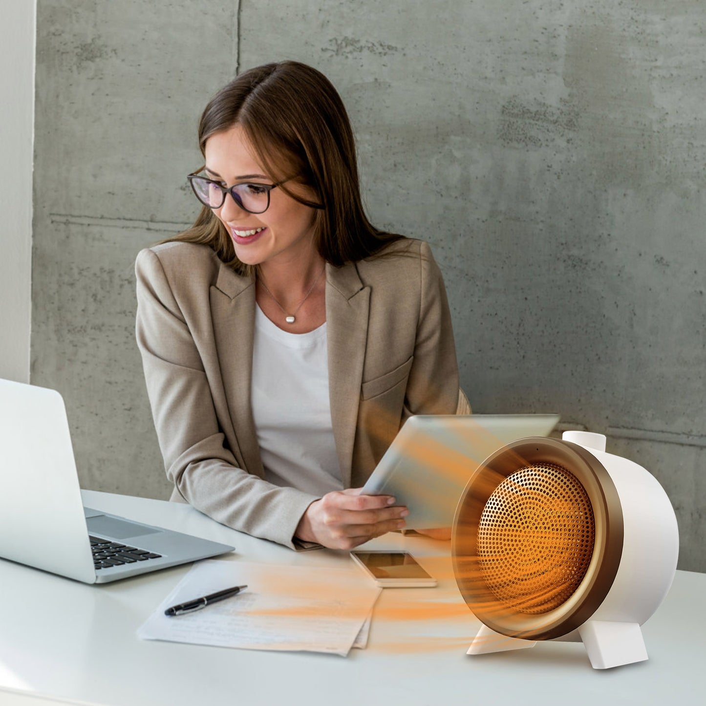 1Pc  Electric Space Heater Ceramic Heater Fan Heating Fan With 3 Modes 3S Fast Heating Tip-over Overheating Protection For Home Office Dormitry