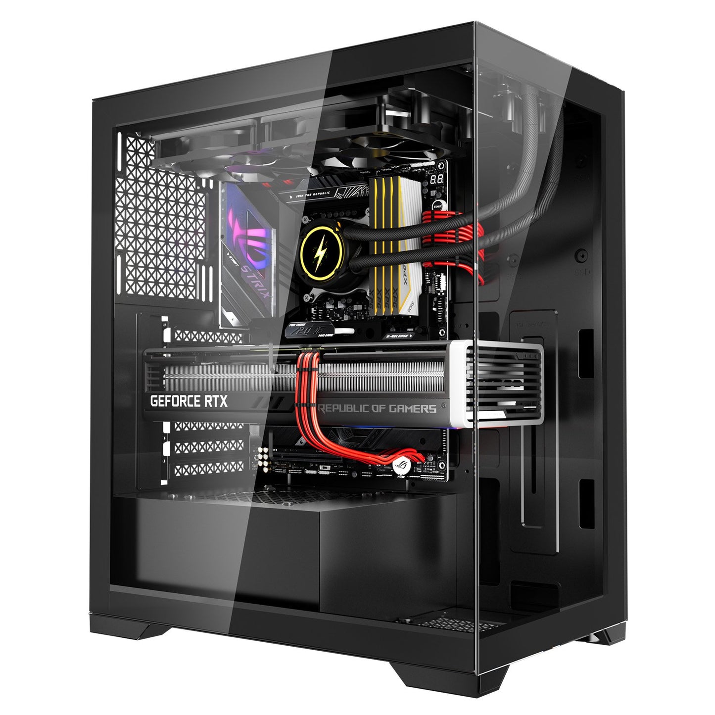 PC Gaming Case Mid-Tower Computer Case With 2 X 120 Mm Fans For ATX Motherboard