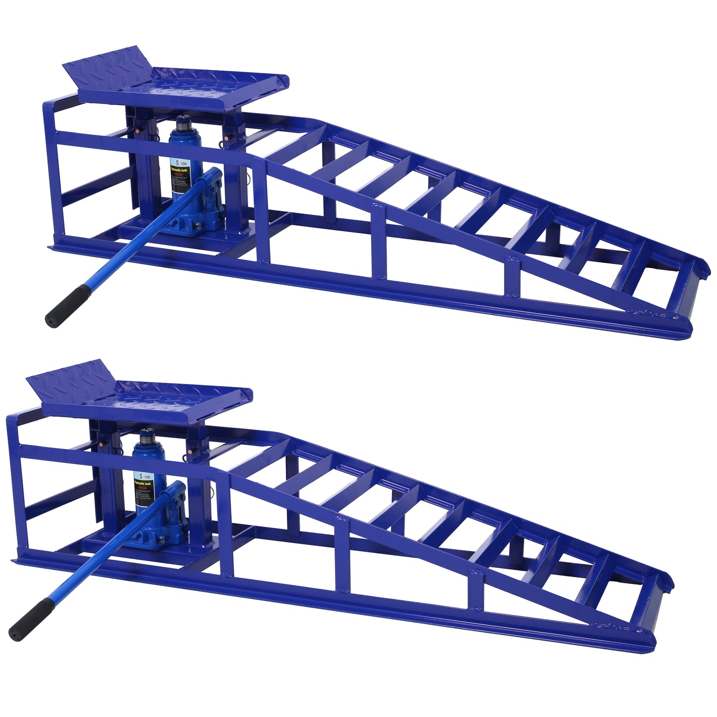 Auto Car Truck Service Ramps Lifts, Garage Car Lift Hydraulic Ramps Black 5 Ton,Automotive Hydraulic Lift Repair Frame Lift 2 Pack Blue