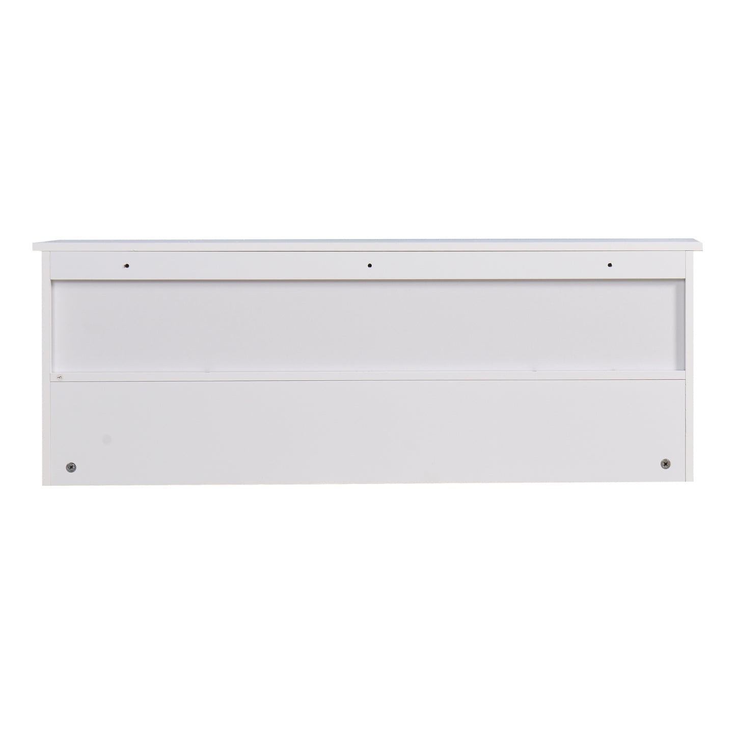 White Entryway Coat Rack With 4 Hooks & Wooden Storage Shelf For Living Room