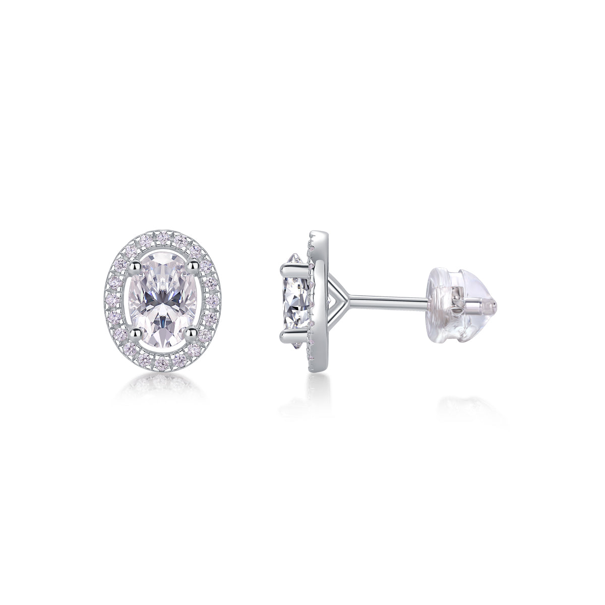 Phantom Night - Fashionable And Luxurious Diamond Jewelry Set With Moissanite S925 Sterling Silver And Platinum-plated Stud Earrings