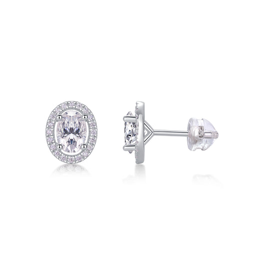 Phantom Night - Fashionable And Luxurious Diamond Jewelry Set With Moissanite S925 Sterling Silver And Platinum-plated Stud Earrings