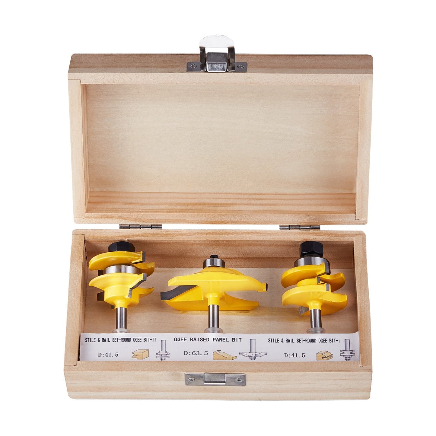 VEVOR Router Bits Set 3 Pieces Carbide Router Bit  Shank Carrying Case