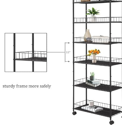 Layer Storage Car Line Slim Shelves With Wheels