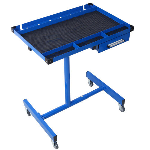 Adjustable Tear Down Work Table With Drawer For Garages, Repair Shops, And DIY, Portable, 4  2.5 Swivel Casters, 220 Pound Capacity, Rubber Corners, Heavy Duty Steel,