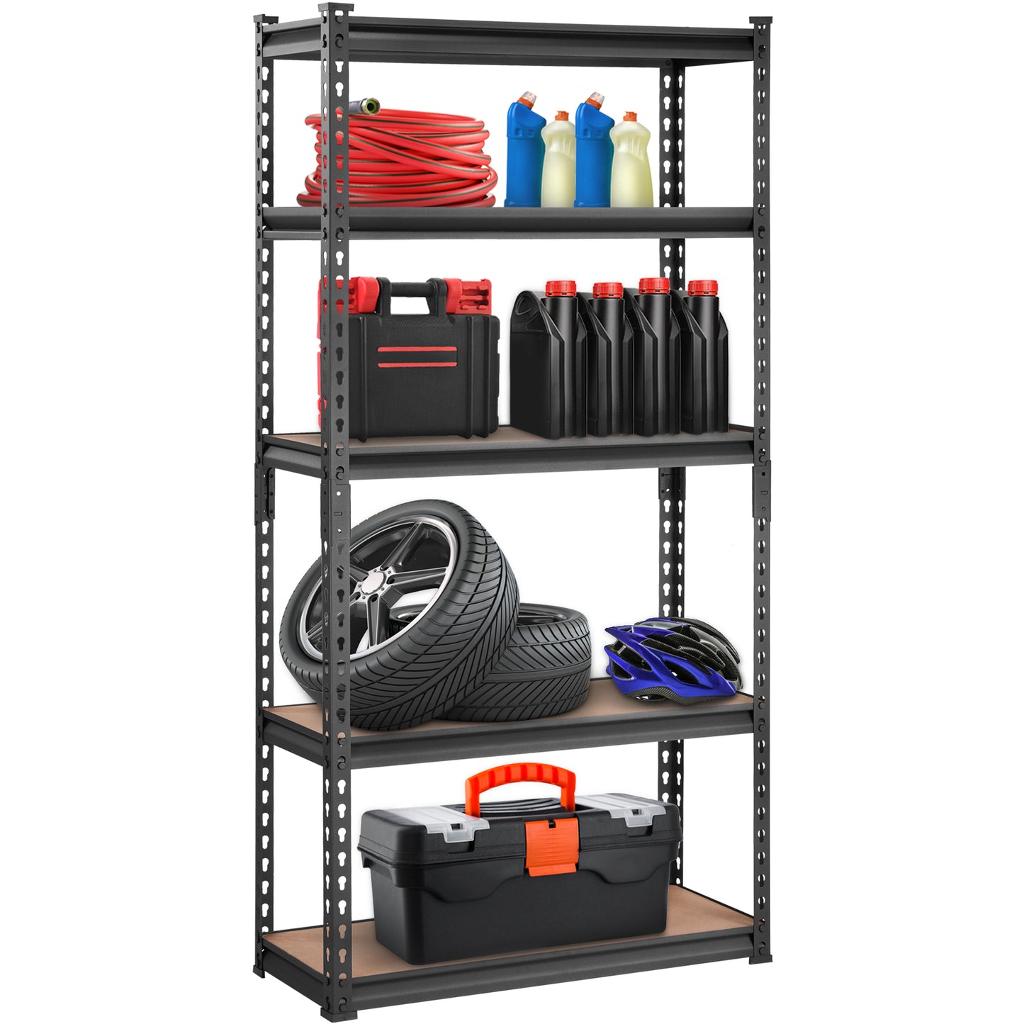 Storage Shelving Unit, 5Tier Adjustable, 2000 Lbs Capacity, Heavy Duty Garage Shelves Metal Organizer Utility Rack, Black, 30L X 12W X 60 H For Kitchen Pantry Basement Bathroom Laundry