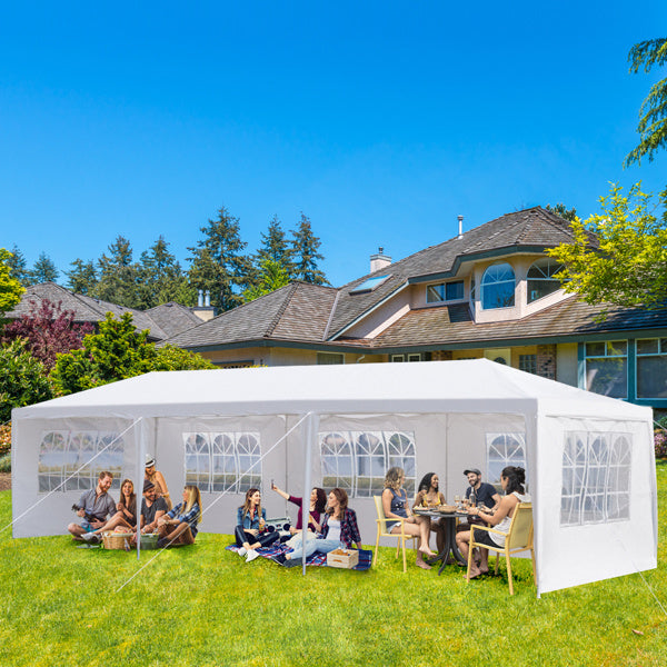 5-Sided Outdoor Party Tent Iron PE Cloth Spiral Pipe Pergola
