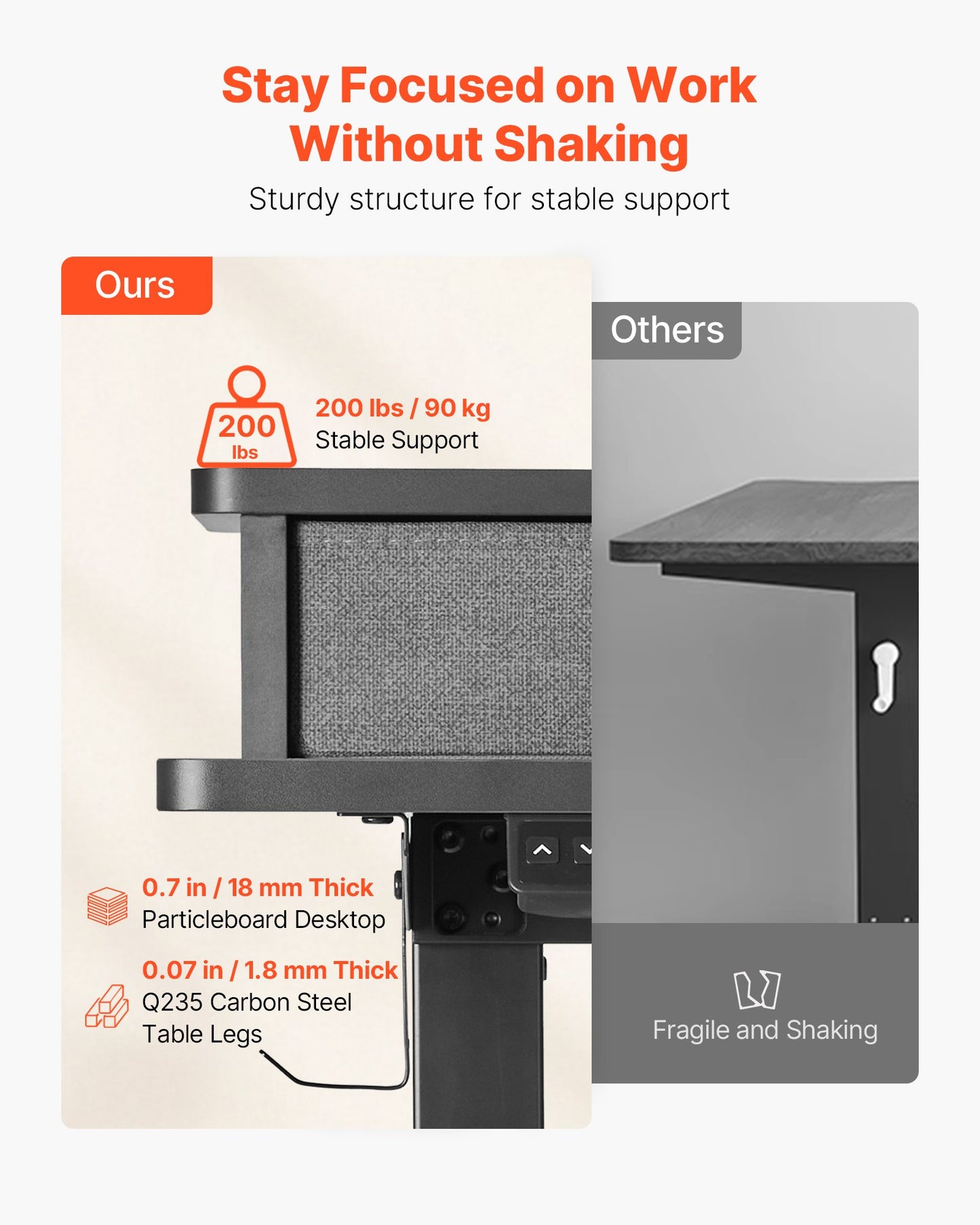 L Shaped Desk Electric Adjustable Height Corner Gaming Desk With Drawers