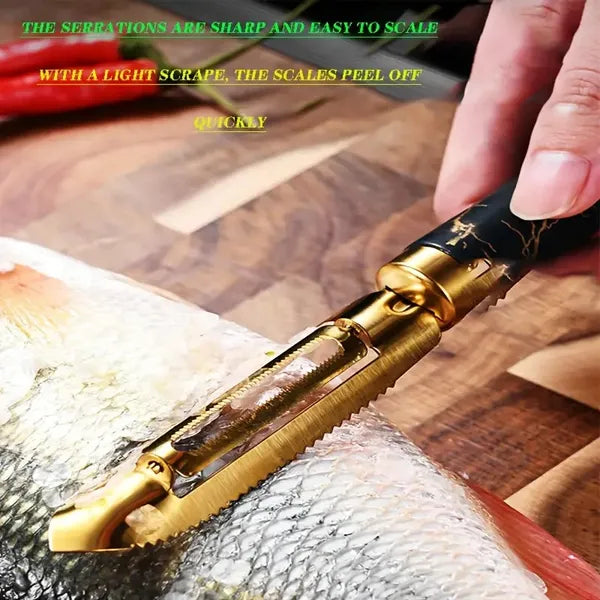 Professional Multifunctional Stainless Steel Peeler Set - Anti-rust Kitchen Tool For Fruits, Vegetables, Fish Scales And Corn With Ergonomic Non-slip Grip, Fruit Peeler, Fish Scales, Potato Peeler, Co