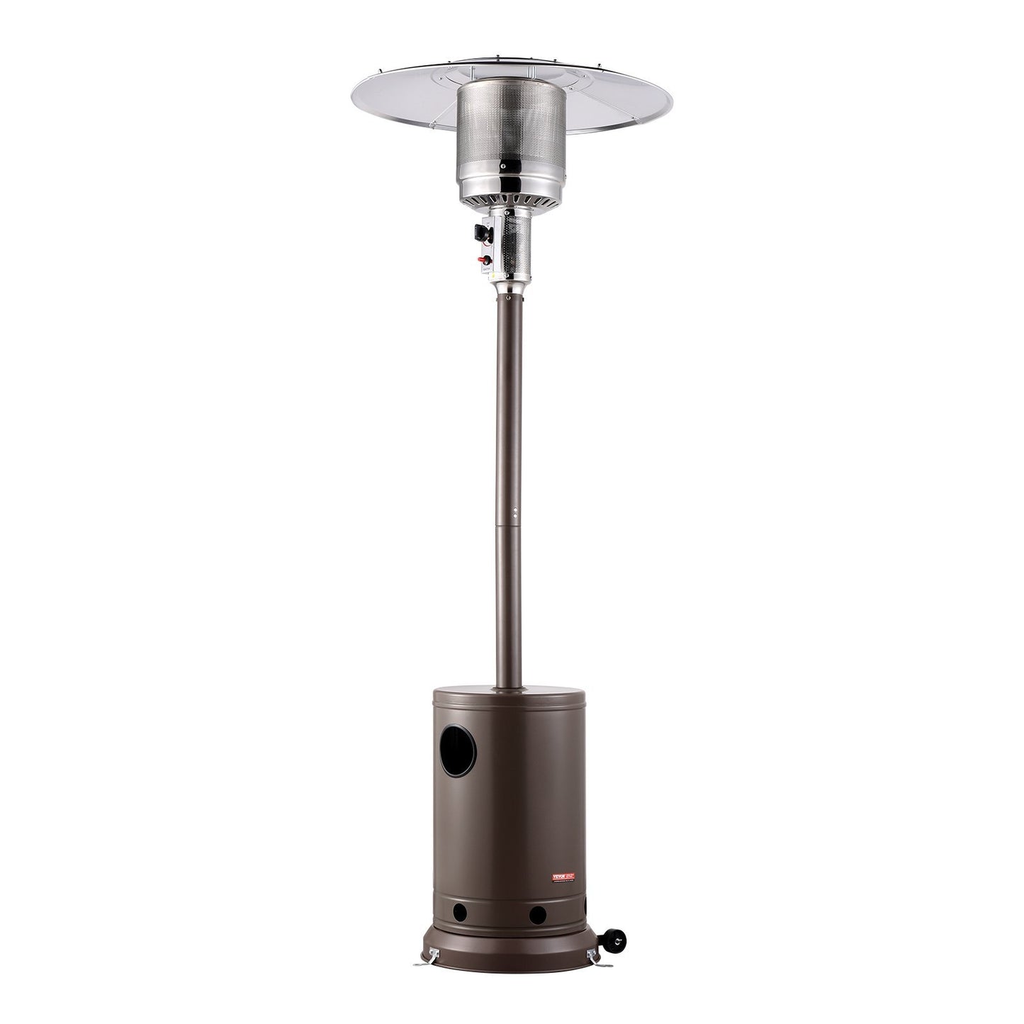 VEVOR Propane Patio Heater 50000BTU Tall Hammered W Round Table Outdoor Bronze