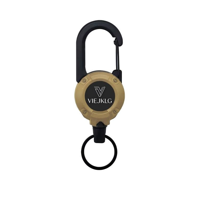 VIEJAKLG 3-in-1 Retractable Rope Carabiner Keychain, Strong Steel Wire Rope Buckle, Compact Outdoor Camping And Hiking Multifunctional Essential Item