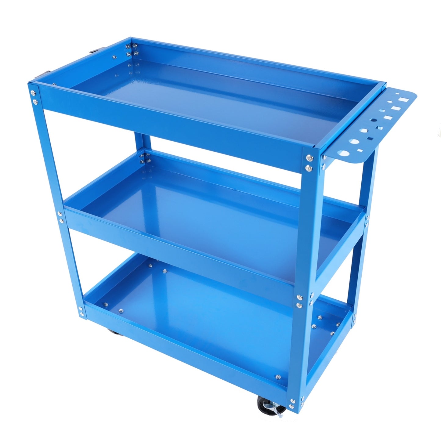 Tool Cart On Wheels, 3 Tier Rolling Mechanic Tool Cart, Heavy Duty Steel Utility Cart W Lockable Whe