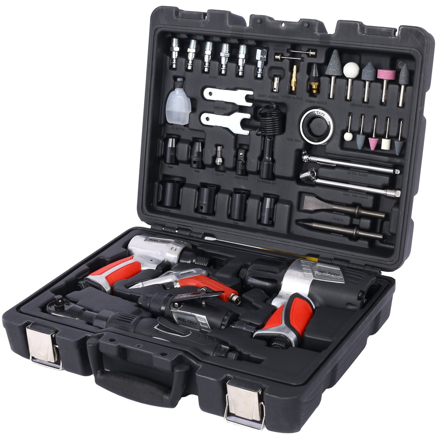 44-Piece Professional Air Tool Accessory Kit - Impact Wrench, Air Ratchet, Die Grinder, Blow Gun, Air Hammer, Dual Air Chuck, Tire Gauge, And Accessories