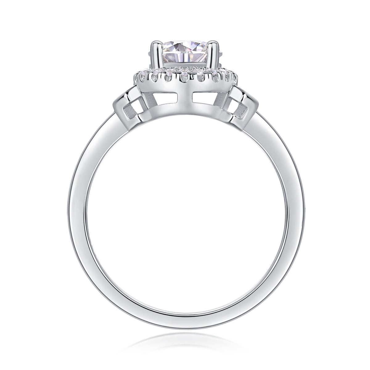 1Lighthouse Large Diamond Ring Luxury Fashion Set Moissanite Silver Ring Prohibit Tk Sales