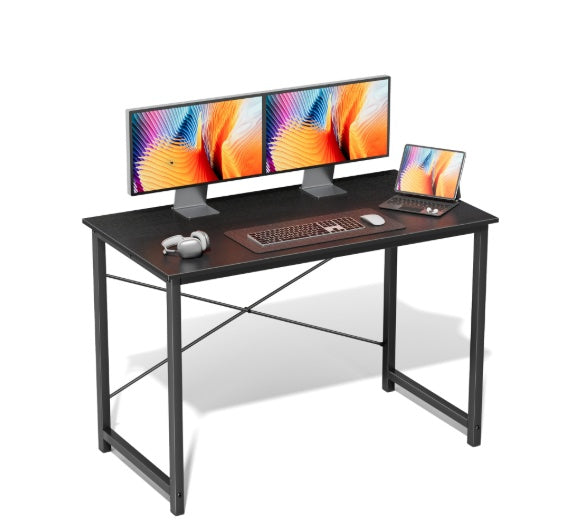 Computer Office Desk For Small Spaces, Writing Gaming Work Desk Modern Kids Study Table With Storage Bag & Headphone Hook