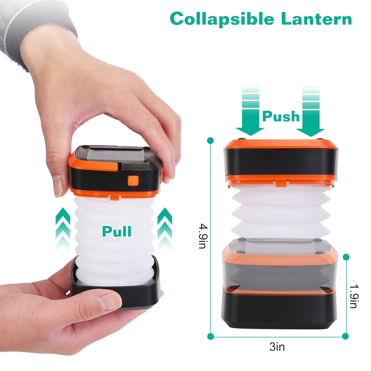 Solar Camping Lantern LED Collapsible Tent Lamp USB Rechargeable Portable Emergency Camping Light For Hiking Fishing Outdoor