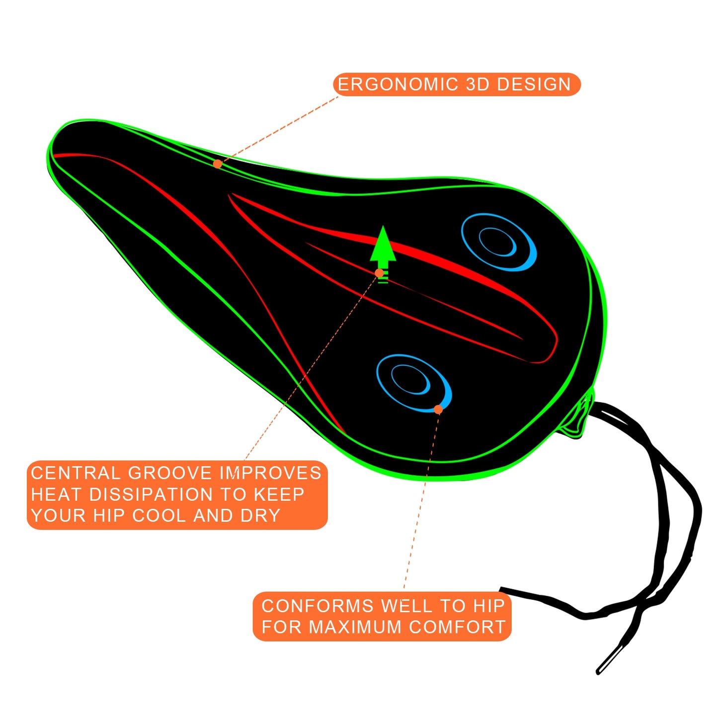 1Pc Bike Seat Cover Anti-Slip Comfortable Bicycle Padded Saddle Cover Wear Resistant Soft Gel Cushion For Narrow Bike Seats Mountain Bike Seat