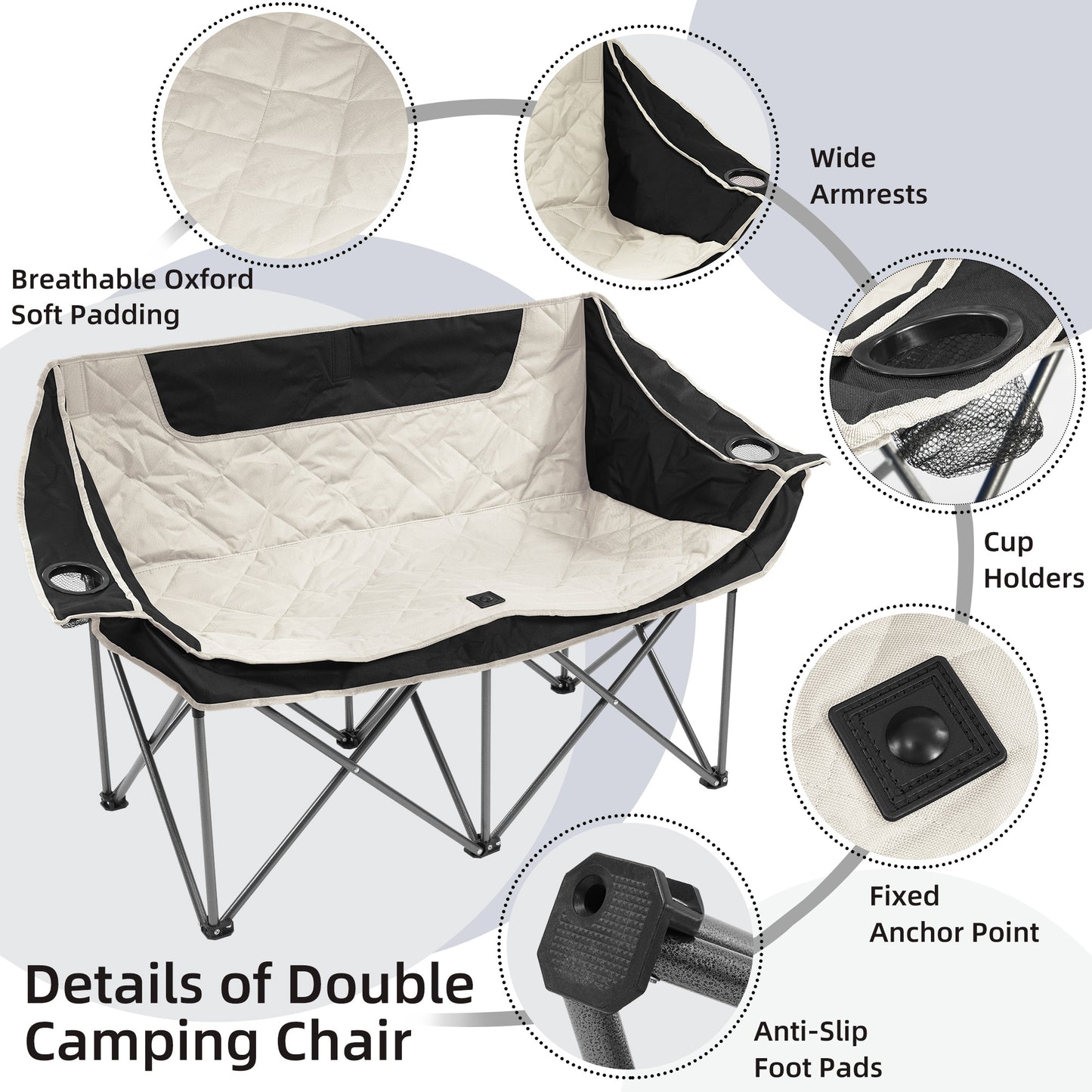 Only Supports Self Pickup  Outdoor Camping Chair, Oversized Recliner With Armrests, Cup Holder And Carrying Bag, Outdoor Heavy Duty Folding Chair