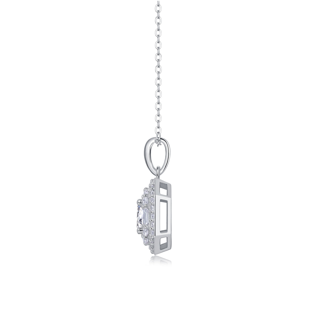 1Small Square Bag Luxury Fashion Diamond Pendant Necklace Set With Mosan Diamond Silver Ornaments Prohibit TikTok sales