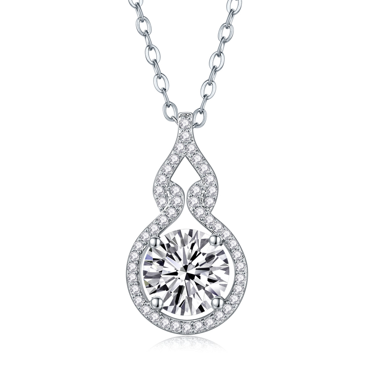 Curve - A Fashionable And Luxurious Diamond Jewelry Pendant Set With 2-carat Moissanite S925 Sterling Silver And Platinum Plating