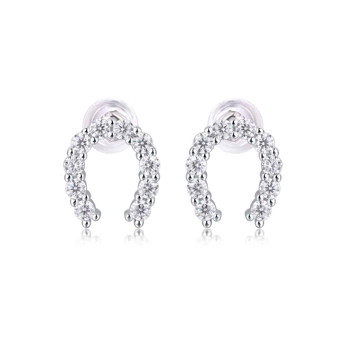 1Keep Happiness Diamond Set Moissanite Silver Earrings Luxury Fashion Diamond Earrings Stud Earrings Prohibit TikTok sales