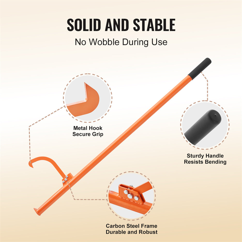 VEVOR Cant Hook Tool 59 In Heavy Duty Steel Log Roller Forestry Logging Tools